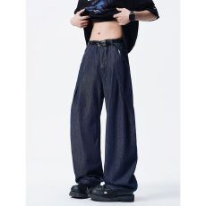 批发재고있음天丝2026夏轻薄感弯刀<b class='q'>牛仔裤</b>潮流宽松休闲百搭长裤男女