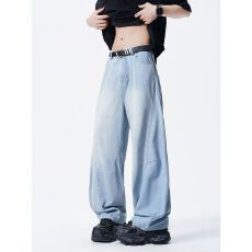 批发재고있음YKK天丝薄款牛仔裤夏季<b class='q'>新款</b>宽松弯刀休闲百搭长裤男