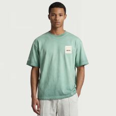 批发外贸夏季男士重磅320克太空染短袖t恤简约印花美式半袖打底上衣