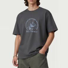 批发外贸2026夏季男女同款日系凉感T恤宽松大码圆领印花短袖打底衫