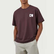 外贸夏季2026新款美式简约小印花短袖t恤潮流宽松凉感打底衫男