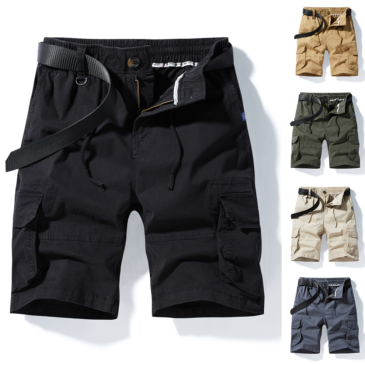 야외 워크웨어 팬츠 대외 무역 남자 조수 브랜드 오부 바지 단색 내마모 루즈핏 스트레이트 운동 캐주얼 다용도 반바지