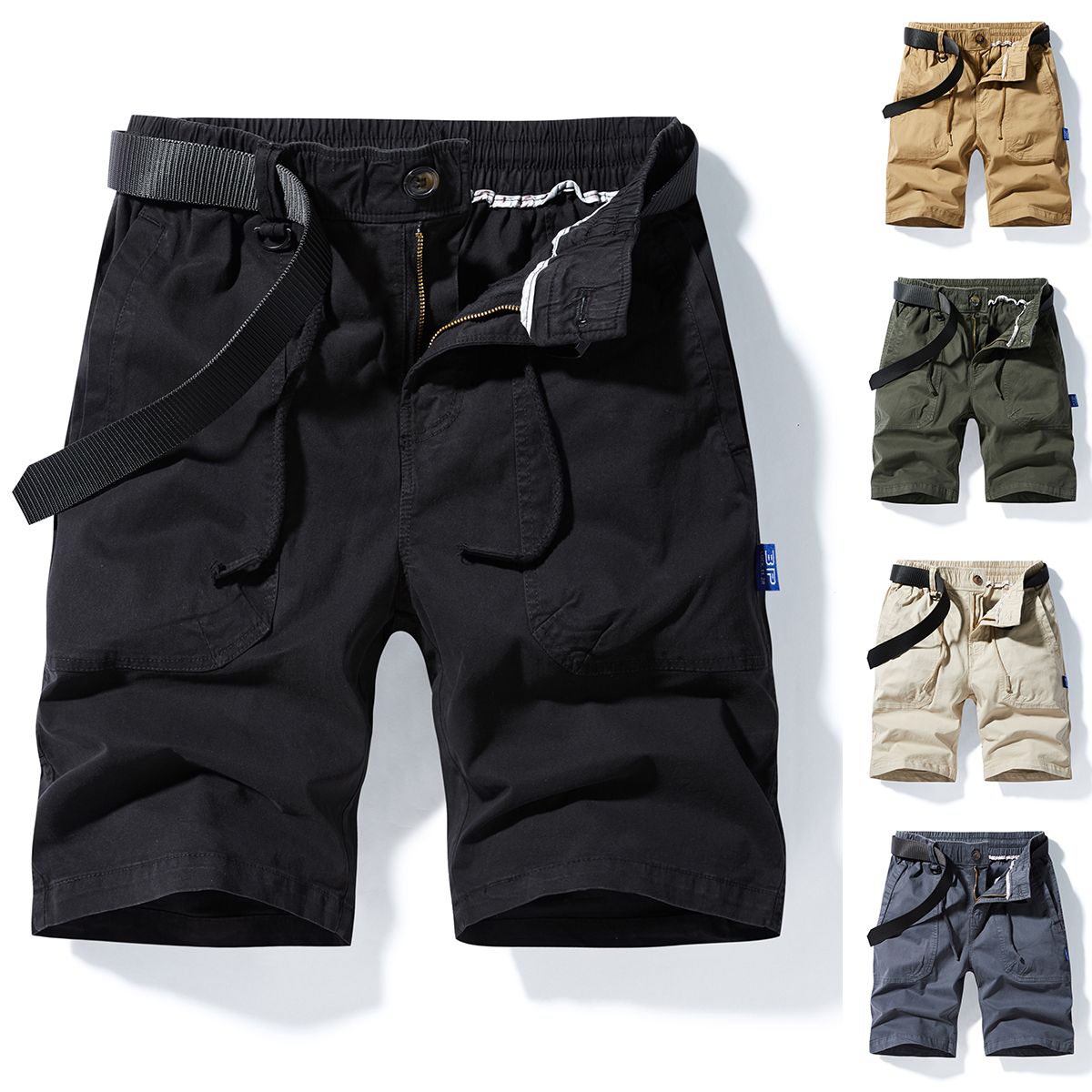 남성 캐주얼 바지 조수 브랜드 루즈핏 다용도 잘 생긴 중성 바람 운동 반바지 학원 스타일 학생 청소년