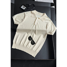 批发재고있老钱风针织衫高级感休闲<b class='q'>男士</b>短袖<b class='q'>t</b><b class='q'>恤</b>夏<b class='q'>翻领</b>短袖毛衣