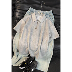 批发夏季新款POLO衫<b class='q'>男士</b>夏季高级感<b class='q'>翻领</b>短袖<b class='q'>T</b><b class='q'>恤</b>薄款透气半截袖