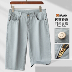 批发全棉七分短裤子精品<b class='q'>男装</b><b class='q'>休闲</b>裤宽松轻<b class='q'>商务</b>男士精梳棉面料舒适透气