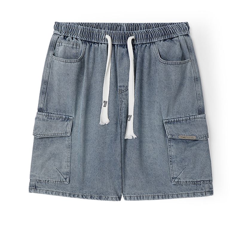재 고 있 데님 5 점 소년 여름 새로운 스트레이트 일본식 조수 브랜드 레트로 잘 생긴 다용도 미니멀리즘 워크웨어