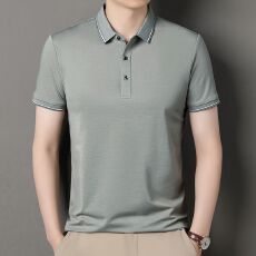 批发2026夏季新款男士纯色翻领无痕POLO透气简约时尚休闲商务百搭上衣