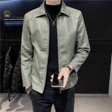 男士机车服潮牌皮衣外套翻领时尚休闲修身夹克PU皮