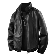 上衣皮夹克男士PU皮衣秋冬韩版潮流立领机车服工装夹克男大码