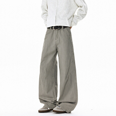 批发美式复古水洗解构cleanfit<b class='q'>休闲裤</b>男女款宽松直筒阔腿潮牌工装长裤