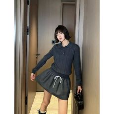 批发韩系Polo领长袖<b class='q'>针织</b>衫新款秋季时尚显瘦气质打底上衣