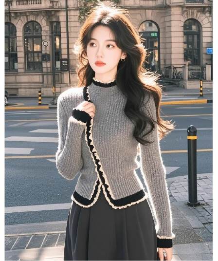 고급 센스 품격 다용도 만나는 맨위 서비스 연령 감소 작은 대중 슈퍼 잘 생긴 스웨터 니트 스웨터 여성 가을 겨울철 새로운