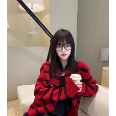 批发新年红撞色条纹针织衫开衫女装2026秋<b class='q'>新款</b>超好看宽松上衣<b class='q'>外套</b>