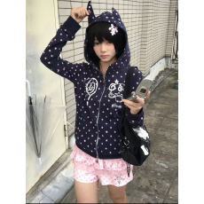 批发韩国chic秋冬新款连帽开衫<b class='q'>卫衣</b>女韩版<b class='q'>宽松</b>慵懒风加绒加厚开衫外套