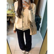 批发韩国chic韩系撞色v领针织开衫秋季提花慵懒毛衣<b class='q'>外套</b>显瘦软糯上衣