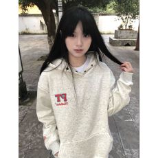 批发<b class='q'>韩国</b>chic秋冬新款长袖刺绣连帽<b class='q'>卫衣</b>女韩版美式宽松加绒加厚外套潮