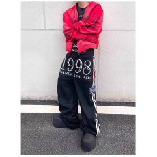 批发<b class='q'>韩国</b>chic美式复古新款阔腿裤男女垂感潮流宽松休闲裤运动长裤卫裤