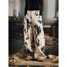 批发韩国chic阔腿牛仔裤男女春秋新款美式高腰小个子宽松窄版直筒裤子