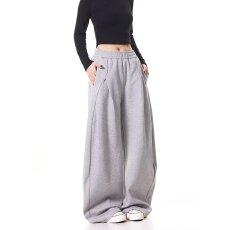 批发韩国chic美式复古褶皱设计感休闲卫裤小众ing休闲宽松阔腿<b class='q'>长裤</b><b class='q'>女</b>