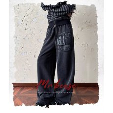 批发新款春装美式复古做旧<b class='q'>印花</b>休闲卫<b class='q'>裤</b>男女宽松直筒运动垂感阔腿长<b class='q'>裤</b>