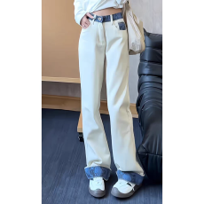 批发韩国chic<b class='q'>春</b>季新款水洗美式复古宽松工装裤阔腿裤纯棉百搭休闲裤女