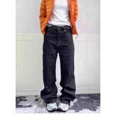 批发韩国chic<b class='q'>春</b>季水洗做旧漆点涂鸦高腰直筒压褶牛仔裤男女宽松休闲裤