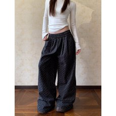 批发韩国chic2026春季新款美式运动<b class='q'>裤</b>子女<b class='q'>碎花</b>阔腿休闲<b class='q'>裤</b>显瘦直筒卫<b class='q'>裤</b>