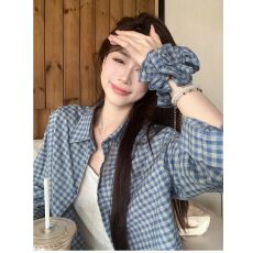 批发带发圈 衬衫女2026新款<b class='q'>设计</b>感小众开衫上衣衬衣休闲百搭夏季复古