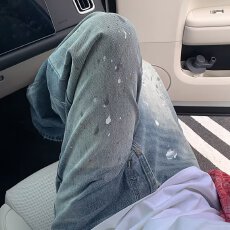 批发美式复古潮牌AC泼墨水洗做旧宽松直筒阔腿裤男女百搭直筒裤<b class='q'>牛仔裤</b>