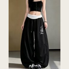 批发韩国chic美式街舞褶皱弯刀休闲<b class='q'>裤</b>女<b class='q'>嘻哈</b>宽松爵士舞阔腿速干香蕉<b class='q'>裤</b>