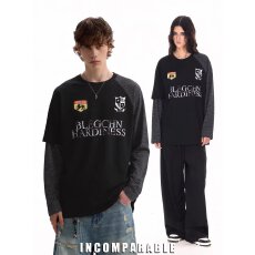 批发美式复古条纹拼接设计感假两件<b class='q'>长袖</b><b class='q'>t</b><b class='q'>恤</b><b class='q'>男</b>女春季新款宽松上衣潮ins