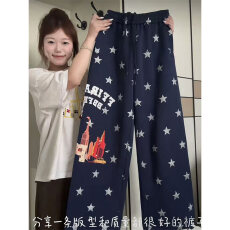 批发好质量<b class='q'>韩国</b>chic星星满印字母印花卫裤男女宽松街舞<b class='q'>情侣</b><b class='q'>休闲</b>长裤潮