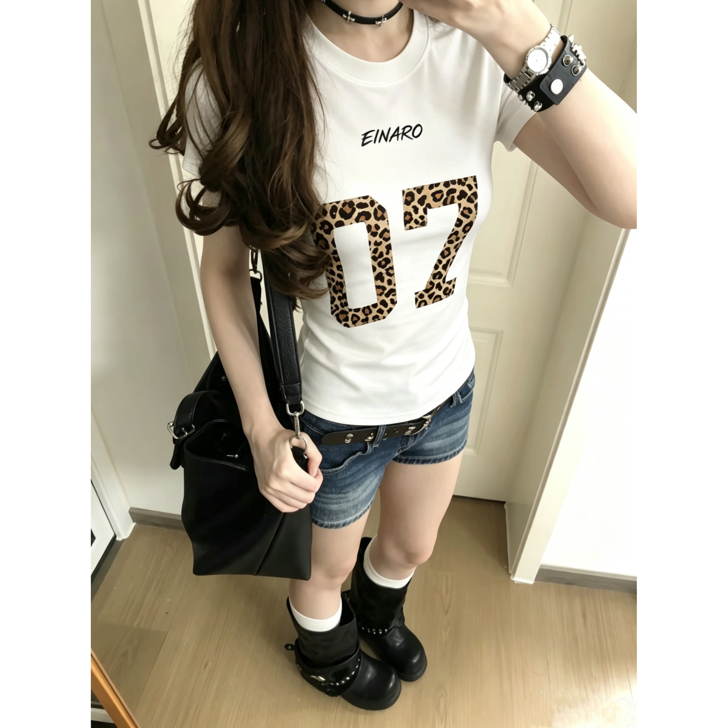 한국 chic 아메리칸 레트로 여름 새로운 프린트 몸매 가꾸기 허리 수축 반팔 티셔츠 여성 핫걸 슬림해 보이는 맨위 트렌디