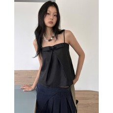 批发韩版美式ins穿搭蝴蝶结缎面抹胸小<b class='q'>吊带</b><b class='q'>背心</b>女夏季装外穿无袖上衣