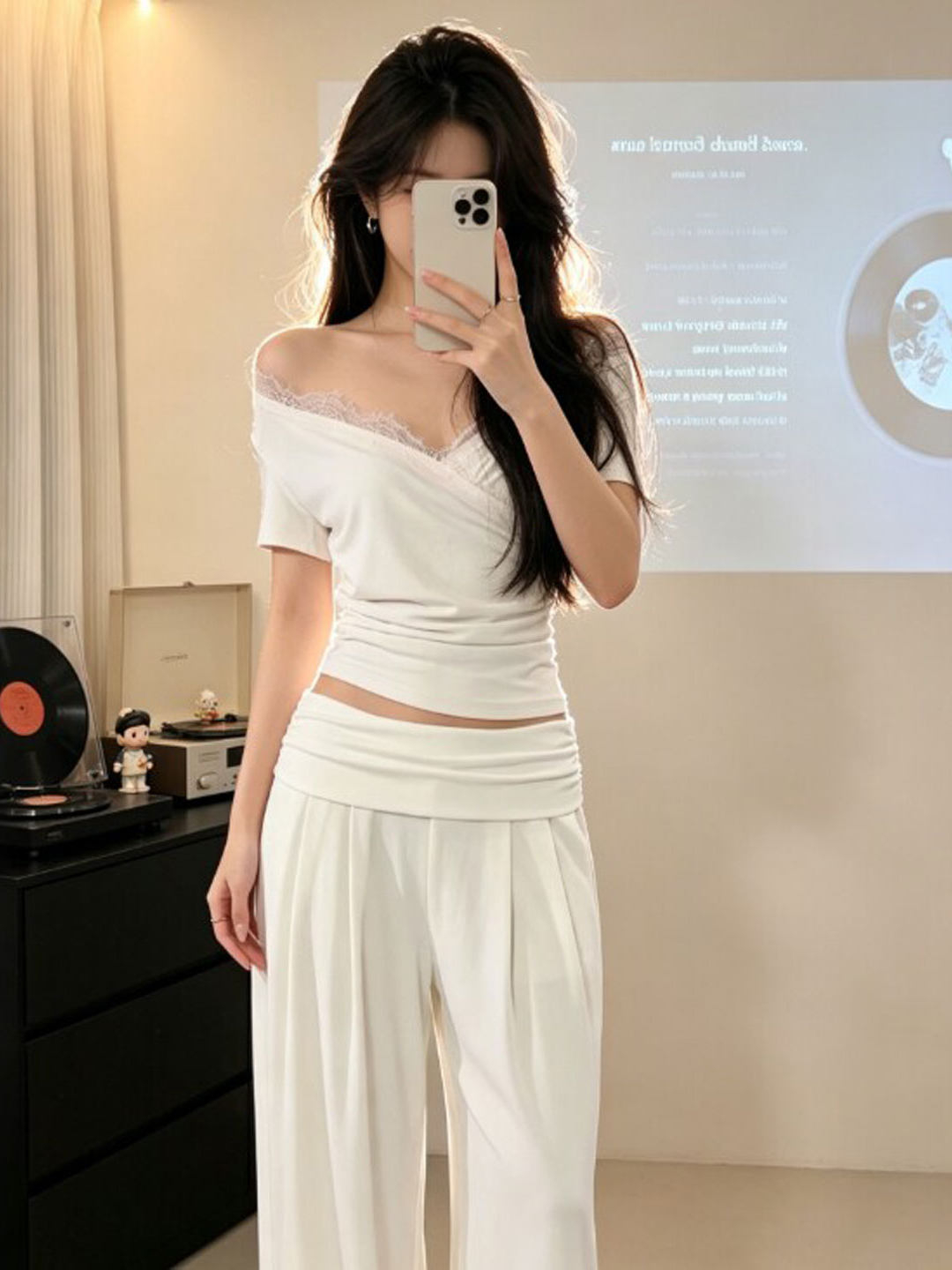 한국 chic 아메리칸 여름 새로운 V넥 허리 수축 슬림해 보이는 반팔 티셔츠 여성 작은 대중 아니요 명중 섹션 맨위 트렌디