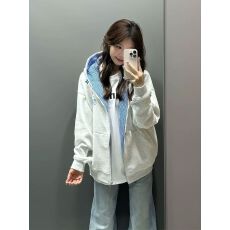 批发韩国chic2026秋季新款连帽<b class='q'>卫衣</b><b class='q'>外套</b>女美式复古宽松显瘦拉链开衫潮