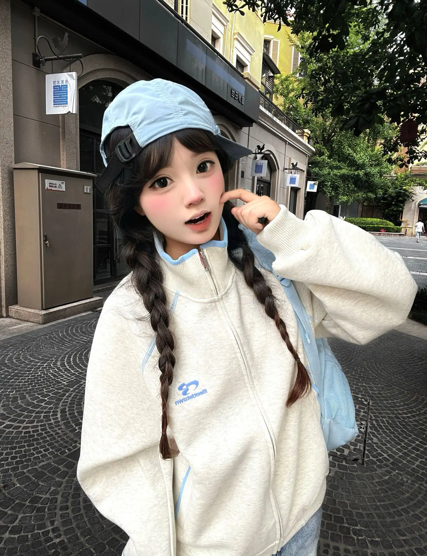 자수 후드 가디건 상세 이미지 4