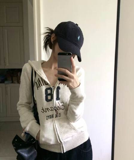 아메리칸 레트로 알파벳 자수 오픈 가디건 후드 티 스웨터 여성 가을 새로운 루즈핏 운동 몸매 가꾸기 지퍼 재킷 트렌디