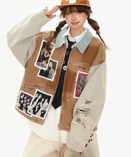 좋은 품질 한국 chic 아메리칸 레트로 새로운 무거운 자수 야구 유니폼 남녀 조수 브랜드 루즈핏 재킷 재킷