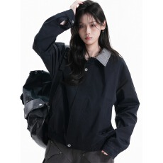 批发好质量  秋冬新款美式复古格纹撞色拼接<b class='q'>夹克</b><b class='q'>男</b>女宽松休闲工装外套