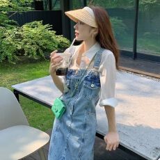 批发法式温柔风牛仔吊带连衣裙女2025夏季时尚气质设计感小众<b class='q'>背带</b>裙子