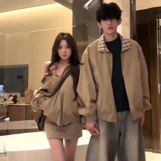 批发ins新款潮流流行原宿夹克慵懒日系文艺气质百搭简约时尚