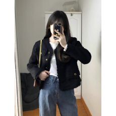 批发黑色小香风<b class='q'>外套</b>女2025年新款春秋季法式高级感名媛小个子短款上衣