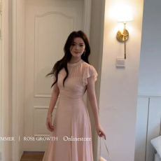 批发柔光恋夏 ***日系优雅温柔打揽显瘦气质<b class='q'>连衣裙</b>小个子