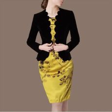 批发丝绒外套女短款秋2023新款旗袍外搭开衫<b class='q'>大码</b>小<b class='q'>西装</b>气质复古百搭