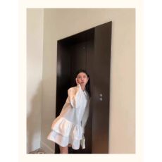 批发cheese'花房少女'裙子女蕾丝花边小众a字裙春长袖<b class='q'>白色</b>衬衫连衣裙