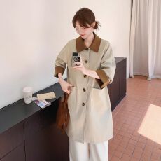 批发2025春秋中长款法式英伦风衣女网红高级感小个子韩系<b class='q'>西装</b>外套潮