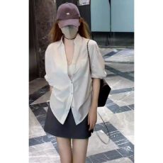 批发【原版品质】高级感法式气质长袖衬衫女秋季老钱风宽松慵懒上衣