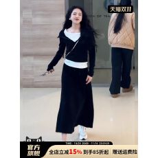 批发卫衣<b class='q'>连衣裙</b>子女秋季2025新款巨好看韩系流行秋冬穿搭一整套装<b class='q'>长裙</b>